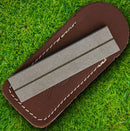 Eze-Lap Pocket Diamond Sharpener Medium 400 Grit Fishhooks Groove Leather Pouch