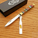 Frost Cutlery Doctors Pocket Knife Stainless Blades Multi-Color Stone Handle