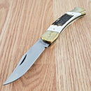 Schrade Lockback Folding Knife 3.75" Satin Stainless Steel Blade Stag Handle