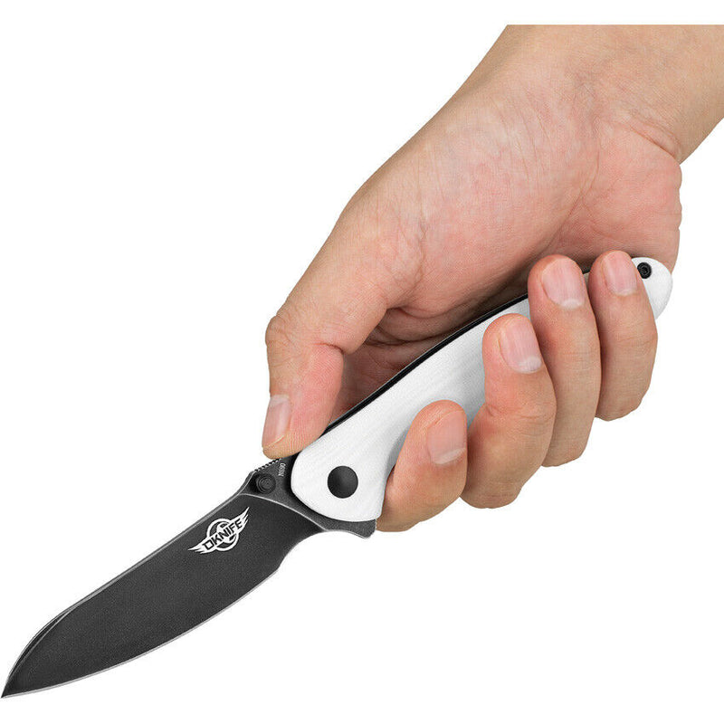 Olight Drever Linerlock Folding Knife 3.5" Black Finish Bohler N690 Steel Extended Tang Blade White G10 Handle DREVERWH -Olight - Survivor Hand Precision Knives & Outdoor Gear Store