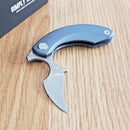 Bestech Strelit Framelock Folding Knife 2.13" Damascus Steel Blade Blue Titanium Handle