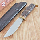 Rough Ryder Short Skinner Fixed Knife 3.5" Stainless Steel Blade Leather Handle