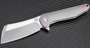 Artisan Osprey Frame Folding Knife 3.75" Bohler M390 Steel Blade Gray Titanium