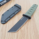 Cold Steel Kyoto II Fixed Knife 3.38" 8Cr13MoV Steel Tanto Blade Green Kray-Ex Handle 17DAODBK