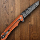 Case XX Kinzua Framelock Folding Knife 3.75" CPM-S35VN Steel Spear Point Blade Orange Stonewashed Aluminum Handle