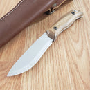 BPS Knives Compact Hunting Fixed Knife 4.25" Scandi Grind 5Cr14MoV Steel Full Tang Blade Walnut Handle