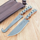 TOPS Muley Combo Fixed Knives 154CM Steel Blades Tan / Black G10 Handles