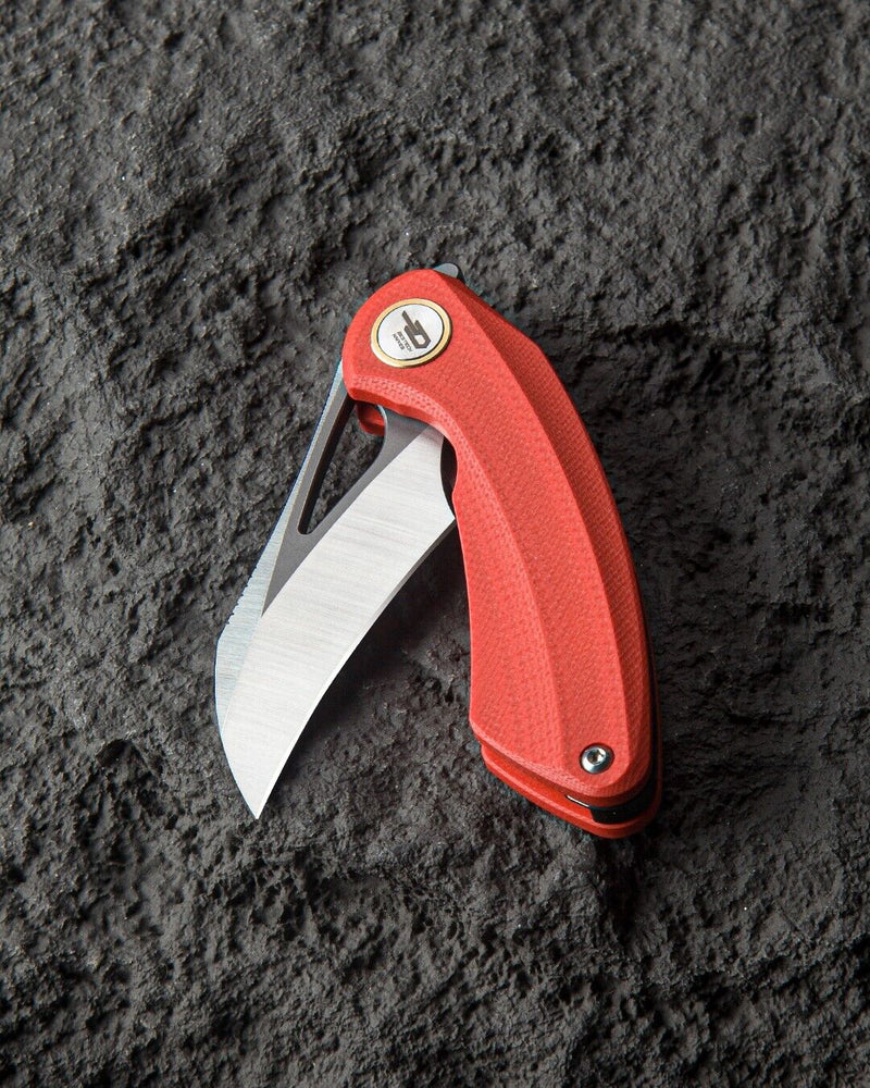 Bestech Knives Bihai Linerlock Folding Knife 2.13" 14C28N Steel Hawkbill Blade Red G10 Handle G53C2 -Bestech Knives - Survivor Hand Precision Knives & Outdoor Gear Store