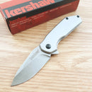 Kershaw Valve Framelock Folding Knife 2.25" 4Cr14 Steel Blade Bead Blast Finish Stainless Handle