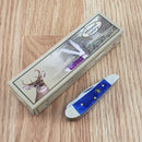 Frost Cutlery Dog Leg Trapper Pocket Knife Stainless Blades Smooth Bone Handle