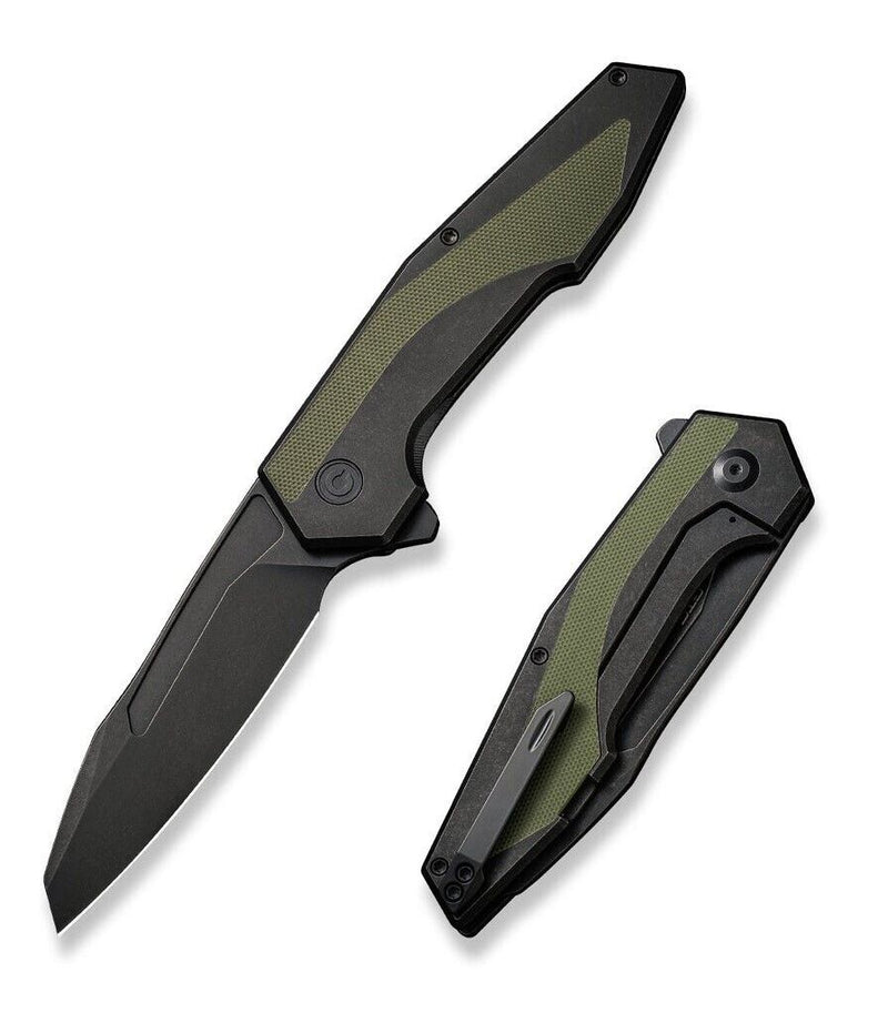 Civivi Hypersonic Framelock Folding Knife 3.75" 14C28N Sandvik Steel Extended Tang Blade Stainless Steel / OD Green G10 Inlay Handle 220111 -Civivi - Survivor Hand Precision Knives & Outdoor Gear Store