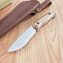 BPS Knives Compact Hunting Fixed Knife 4.25" Scandi Grind 5Cr14MoV Steel Full Tang Blade Walnut Handle