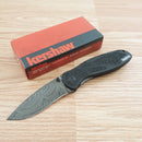 Kershaw Blur Folding Knife 3.5" Damascus Steel Blade Aluminum/Trac-Tec Handle