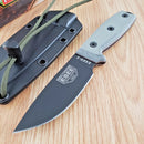 ESEE Model 3 Fixed Knife 3.75" Full Tang 1095HC Steel Blade Black Micarta Handle