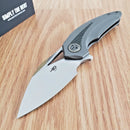 Bestech Knives Nuke Frame Folding Knife 2.63" Bohler M390 Steel Blade Dark Gray Titanium/G10 Handle