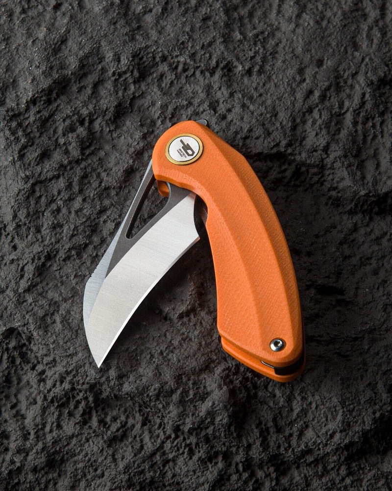 Bestech Knives Bihai Linerlock Folding Knife 2.13" 14C28N Steel Hawkbill Blade Orange G10 Handle G53B2 -Bestech Knives - Survivor Hand Precision Knives & Outdoor Gear Store