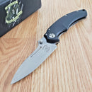 Bastinelli Creations Folding Knife 3.13" D2 Tool Steel Blade Black G10 / Titanium Handle