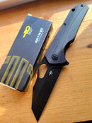 Bestech Knives Operator Folding Knife 3.5" D2 Tool Steel Blade Black G10 Handle