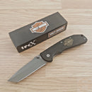 Case XX Harley Davidson TecX Framelock Folding Knife 3.25" Stainless Steel Blade Black G10 52181