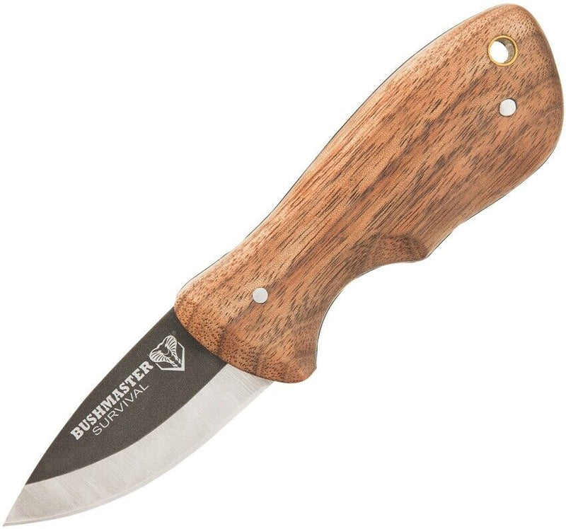 United Cutlery Bushmaster Marajo Bushcraft Fixed Knife 2.38" Gray Coated 1095HC Steel Full Tang Blade Brown Wood Handle 3454 -United Cutlery - Survivor Hand Precision Knives & Outdoor Gear Store