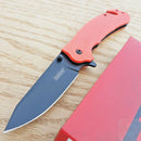Kershaw Barricade Folding Knife 3.5″ 8Cr13MoV Steel Blade Orange GRN Handle