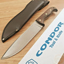 Condor Moonshiner Fixed Knife 9" 1075HC Steel Full Tang Blade Wood Handle 2359HC