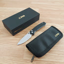 CJRB Pyrite Folding Knife 3.13" AR-RPM9 Steel Drop Point Blade Black G10 Handle