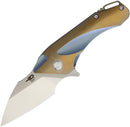 Bestech Knives Goblin Framelock Folding Knife 2.25" CPM S35VN Steel Extended Tang Blade Blue And Gold Anodized Titanium Handle T1711B -Bestech Knives - Survivor Hand Precision Knives & Outdoor Gear Store