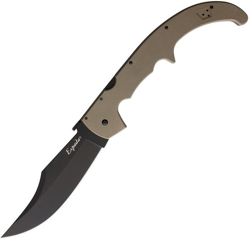 Cold Steel XL Espada Lockback Folding Knife 7.5" AUS-10A Steel Blade Dark Earth G10 Handle 62MGCDEBK -Cold Steel - Survivor Hand Precision Knives & Outdoor Gear Store