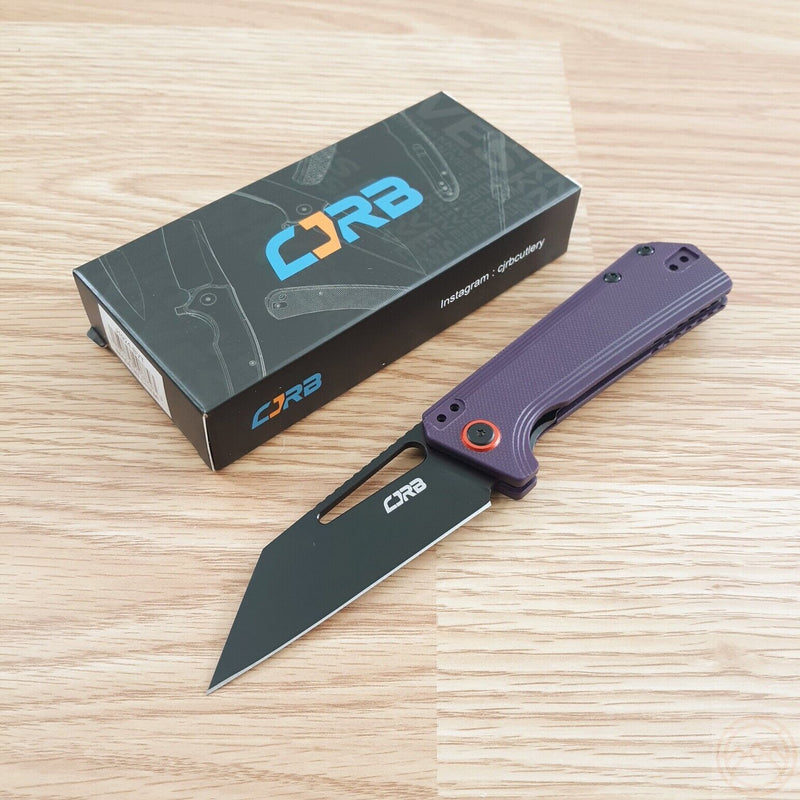 CJRB Ruffian Linerlock Folding Knife 3" Black PVD Coated AR-RPM9 Steel Blade Purple G10 Handle 1924BVT -CJRB - Survivor Hand Precision Knives & Outdoor Gear Store