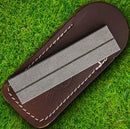 EZE-Lap Pocket Diamond Sharpener Coarse 250 Grit Fishhooks Groove Leather Pouch L36C