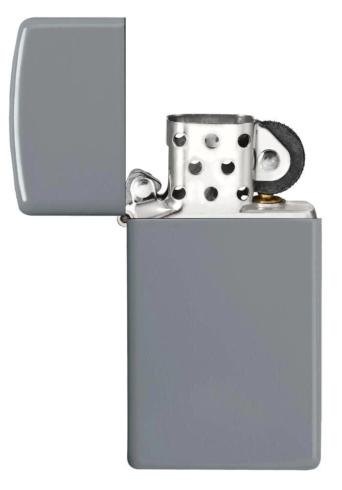 Zippo Lighter Slim Windproof No Logo Flat Gray All Metal One Piece Construction 0.38" x 2.38" 21413 -Zippo - Survivor Hand Precision Knives & Outdoor Gear Store