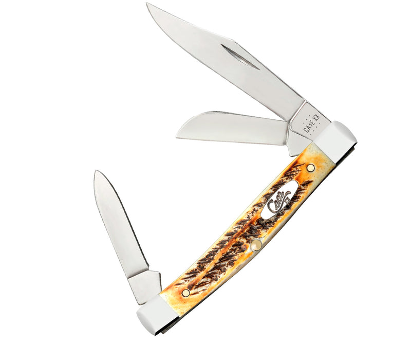 Case XX Stockman Pocket Knife Tru-Sharp Surgical Steel Clip Point / Sheepsfoot And Spey Blades 6.5 Bone Stag Handle 65335 -Case Cutlery - Survivor Hand Precision Knives & Outdoor Gear Store