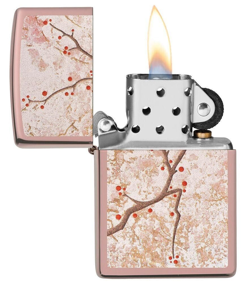 Zippo Lighter Cherry Blossom Windproof High Polish Rose All Metal One Piece Construction 21603 -Zippo - Survivor Hand Precision Knives & Outdoor Gear Store