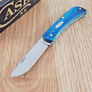 Case XX Sod Buster Jr Folding Knife 2.75" Stainless Blade Caribbean Blue Bone Handle 25590
