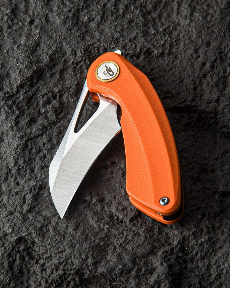 Bestech Knives Bihai Linerlock Folding Knife 2.13" 14C28N Steel Hawkbill Blade Orange G10 Handle G53B1 -Bestech Knives - Survivor Hand Precision Knives & Outdoor Gear Store