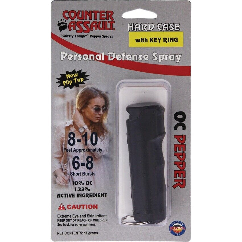 Counter Assault Personal Defense Pepper Spray Stream Of 8 To 10 Feet With Keyring And Black Hard Case 7060 -Counter Assault - Survivor Hand Precision Knives & Outdoor Gear Store