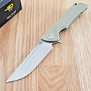 Bestech Knives Paladin Folding Knife 3.75" D2 Tool Steel Blade Beige G10 Handle