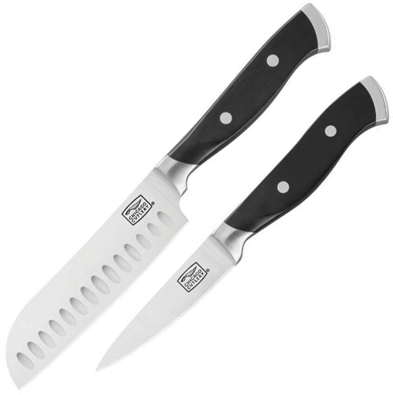 Chicago Cutlery Armitage Two Piece Set Kitchen Knife High Carbon Steel Full Tang Blades Black Polymer Handles 02336 -Chicago Cutlery - Survivor Hand Precision Knives & Outdoor Gear Store
