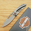 Case XX Harley Tec Framelock Folding Knife 2.63" Stainless Blade Stainless Handle 52163