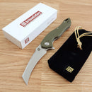 Artisan Eagle Liner Folding Knife 3.63" D2 Tool Steel Blade Green G10 Handle