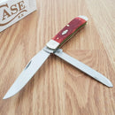 Case XX Trapper Pocket Knife Carbon Steel Blades Dark Red Bone Handle 31957