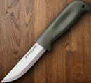 Cold Steel Finn Hawk Fixed Knife 4" Satin 4116 Steel Blade OD Green TPR Handle