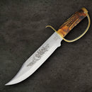 Rough Ryder D Guard Bowie Fixed Knife 10.5" Stainless Steel Blade Bone Handle