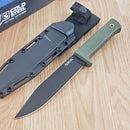Cold Steel SRK Fixed Knife 6" Black Tuff-Ex Coated SK5 Carbon Steel Clip Point Blade OD Green Kray-Ex Handle 49LCKODBK
