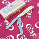 Case XX Mini Trapper Pocket Knife Carbon Steel Blades Yellow Synthetic Handle