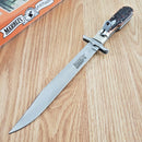 Marbles Bowie Folding Knife 4" Satin Stainless Blade Brown Jigged Bone Handle