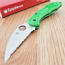 Spyderco Salt 2 Lockback Folding Knife 3" LC200N Tool Steel Blade Green FRN Handle