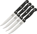 Chicago Cutlery Essentials 4 Set Kitchen Steak Knife 4.5" Serrated High Carbon Steel Full Tang Blades Black Polymer Handles 01393 -Chicago Cutlery - Survivor Hand Precision Knives & Outdoor Gear Store