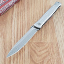 Rough Ryder Thin Man Folding Knife 3.75" Stainless Steel Blade Brushed Stainless Handle